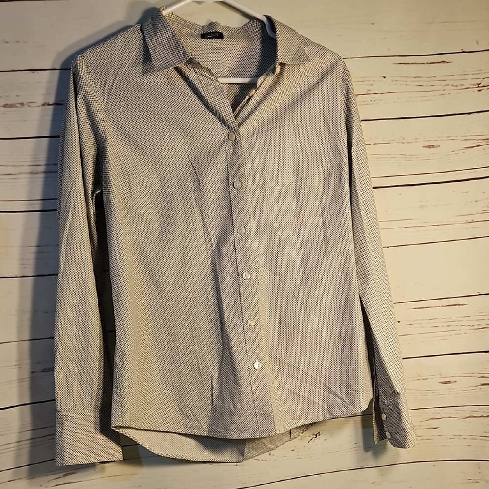 J.Crew Button Down Shirt Dotted Pattern Long Sleeve Career Casual
